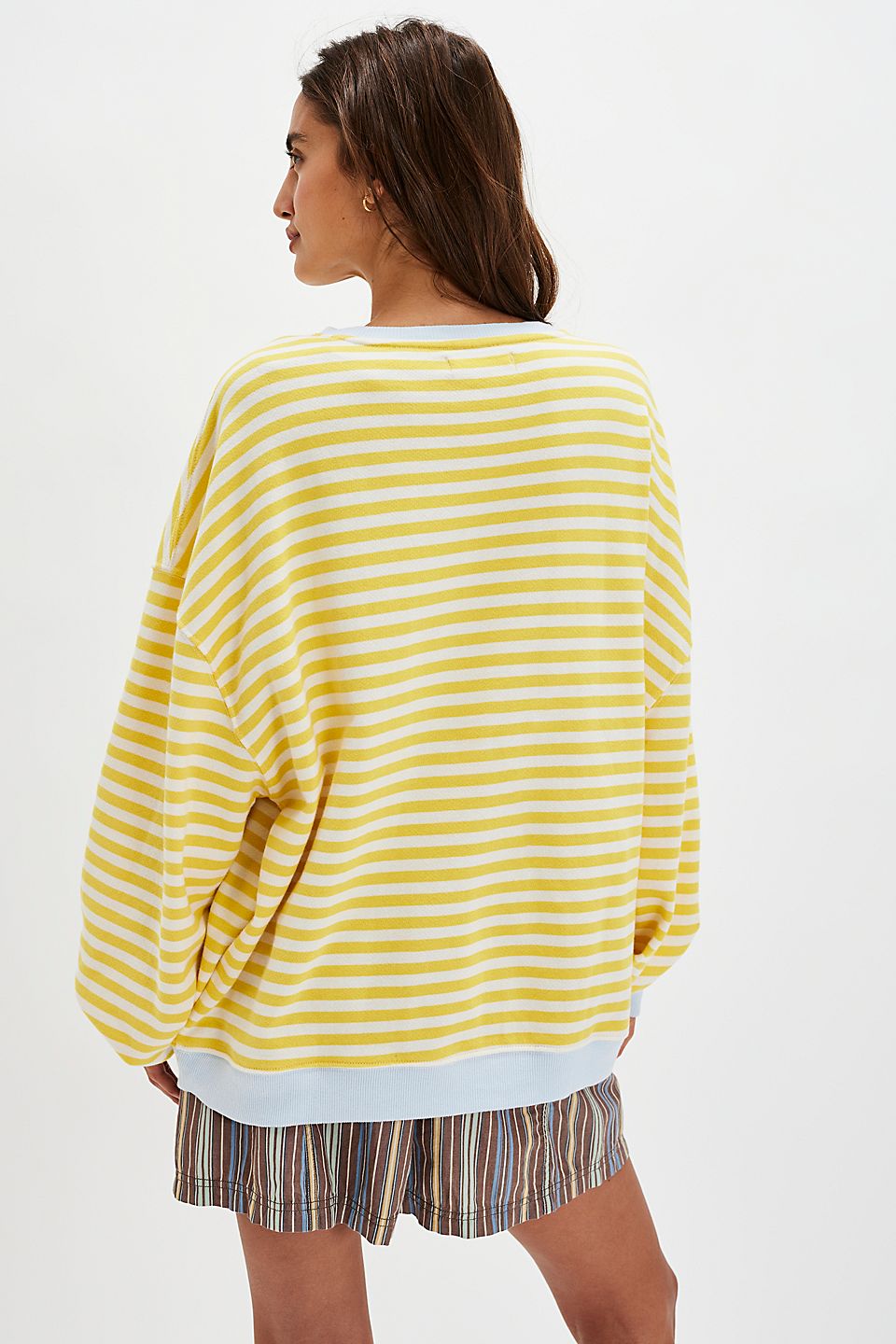 Classic Striped Oversized Crewneck - Dandelion Combo