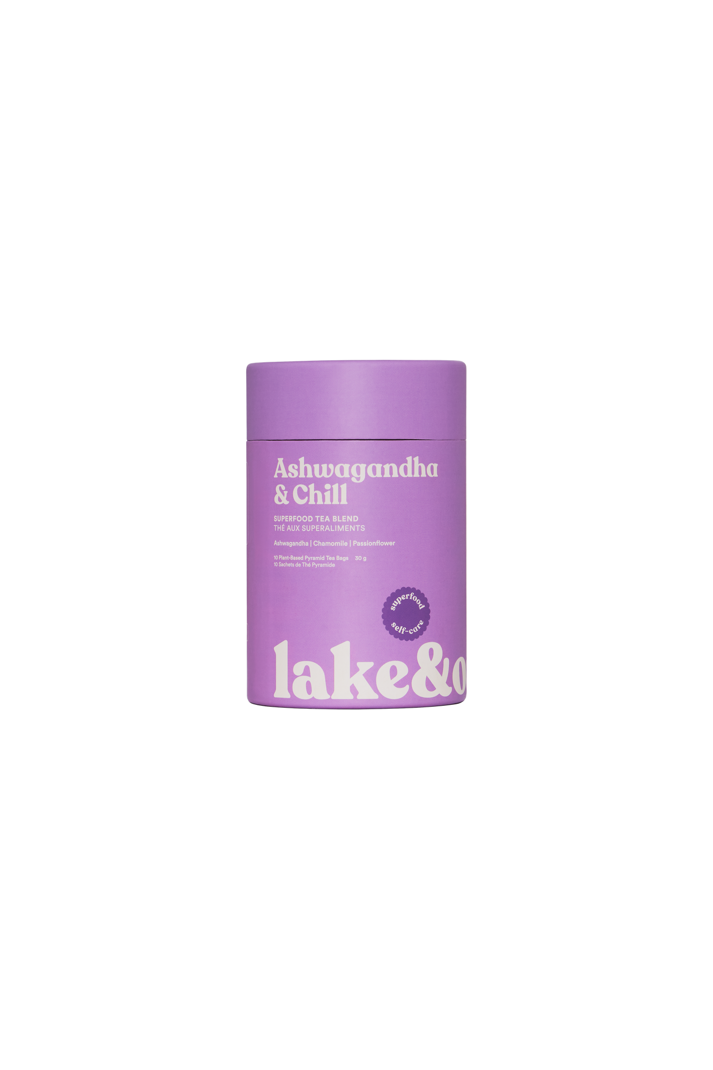 Ashwagandha + Chill - Superfood Tea Blend: Pyramid Tea Bags - Retail Canister