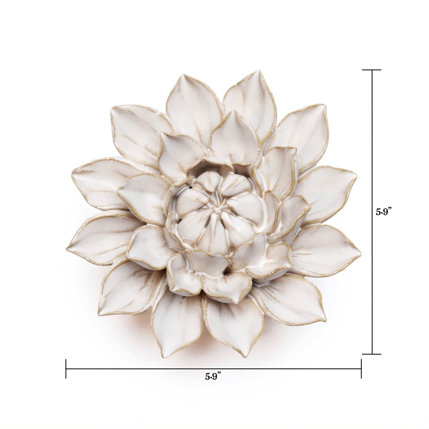 Coastal Ceramic Flowers: Ivory Rose
