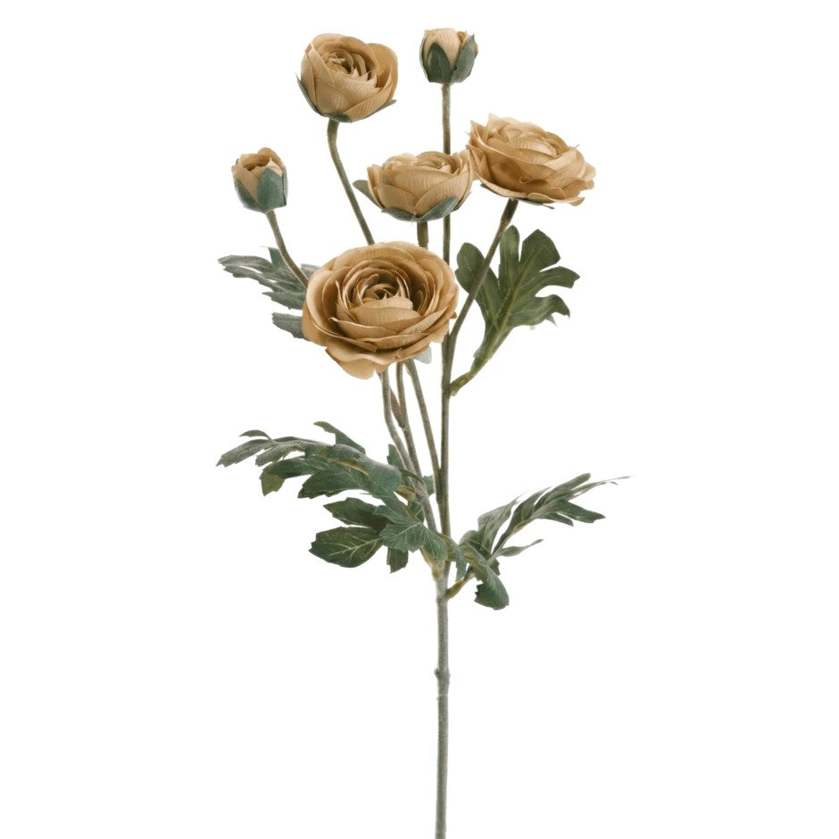 RANUNCULUS SPRAY FAUX FLOWER - BEIGE