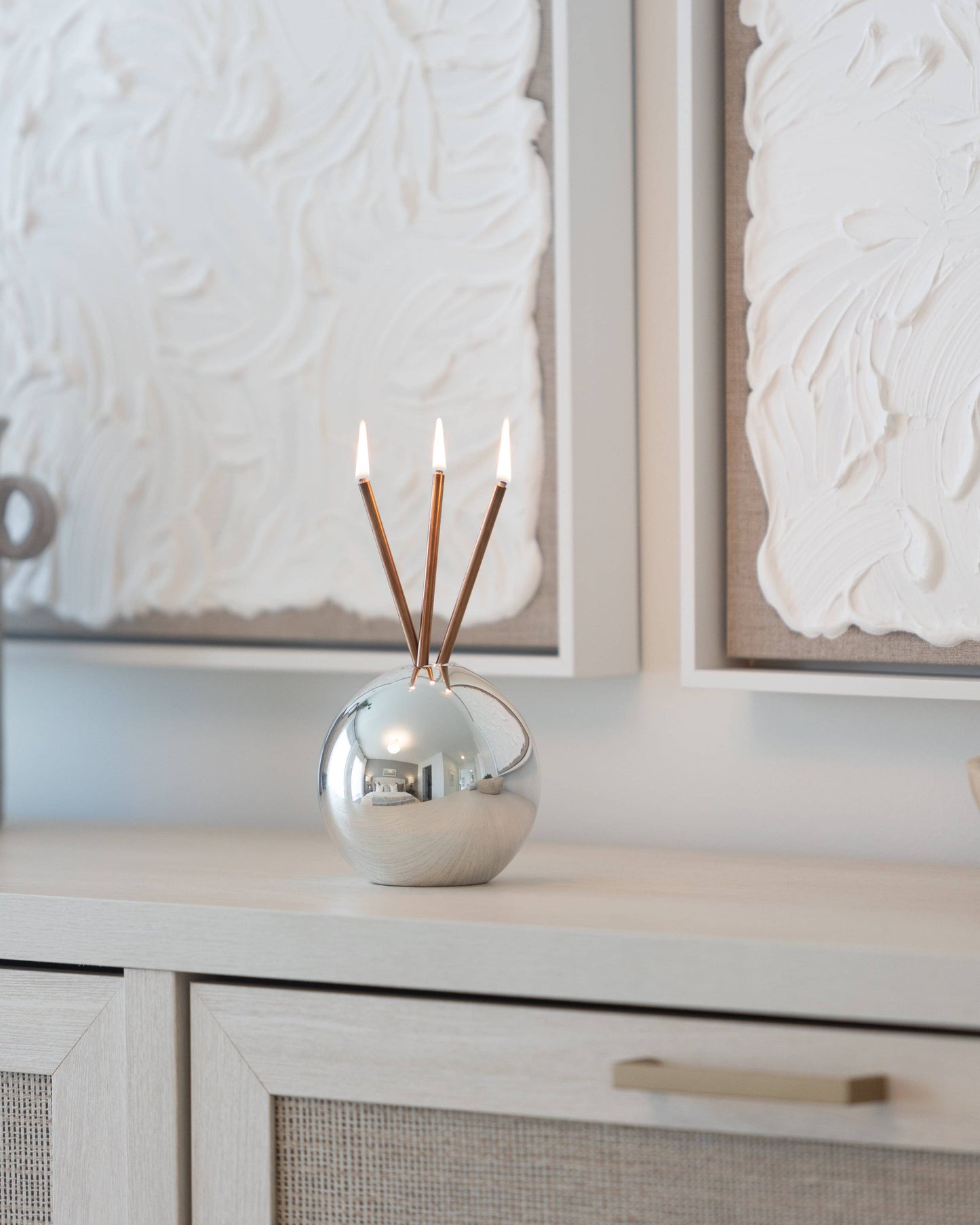Everlasting Candle Co. Neva Vase - Silver Metallic