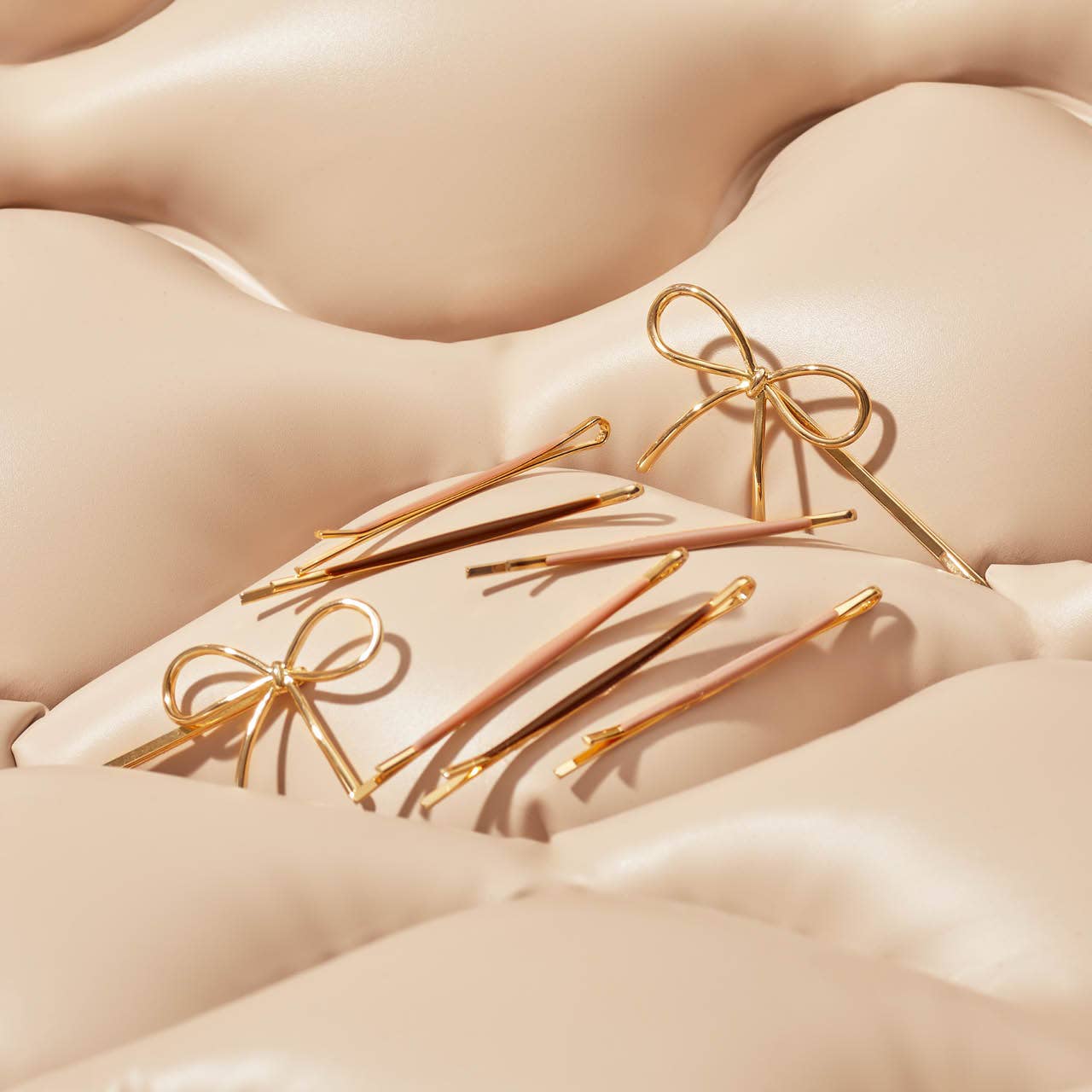 Cloud & Bow Bobby Pins - 8pc Set