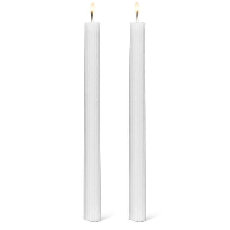 Taper Candle - Ribbed/White