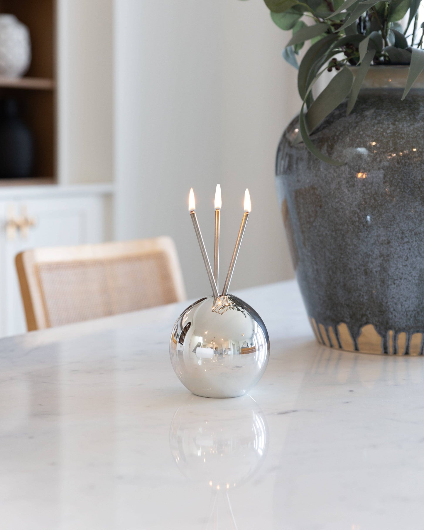 Everlasting Candle Co. Neva Vase - Silver Metallic