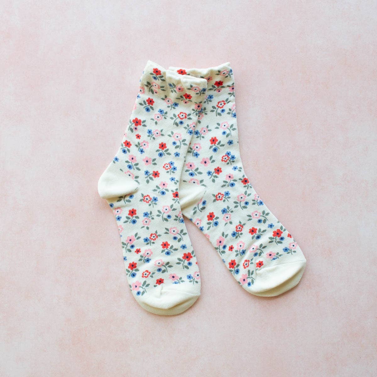 Garden Flower Socks: Pink