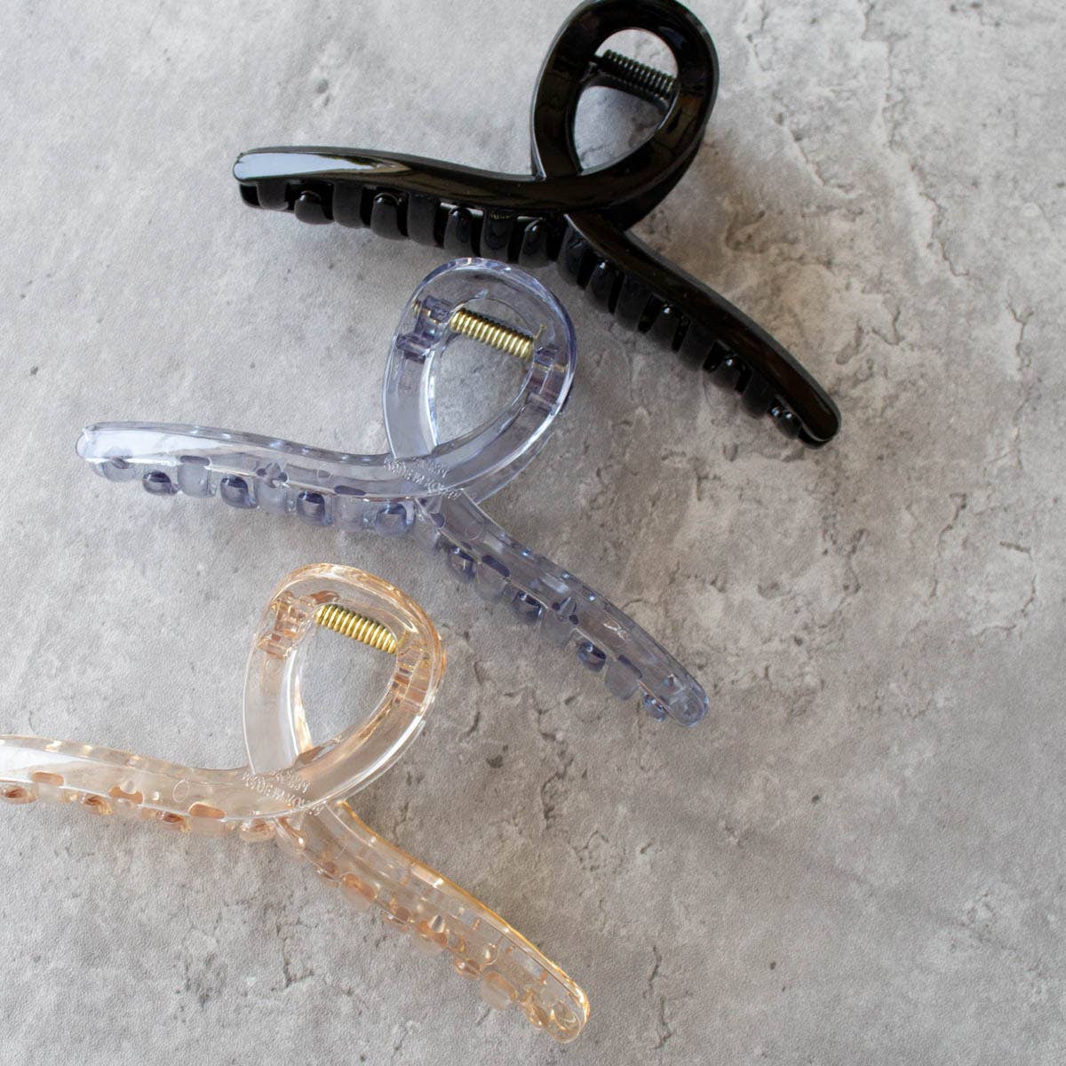 5 Inch Glossy French Twist Hair Clip: Clear Brown