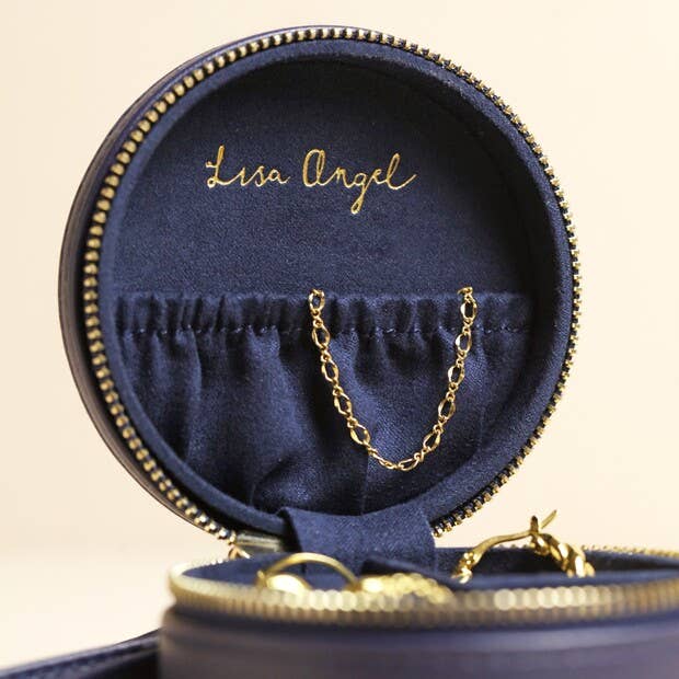 Jewellery Case - Round Travel in Navy