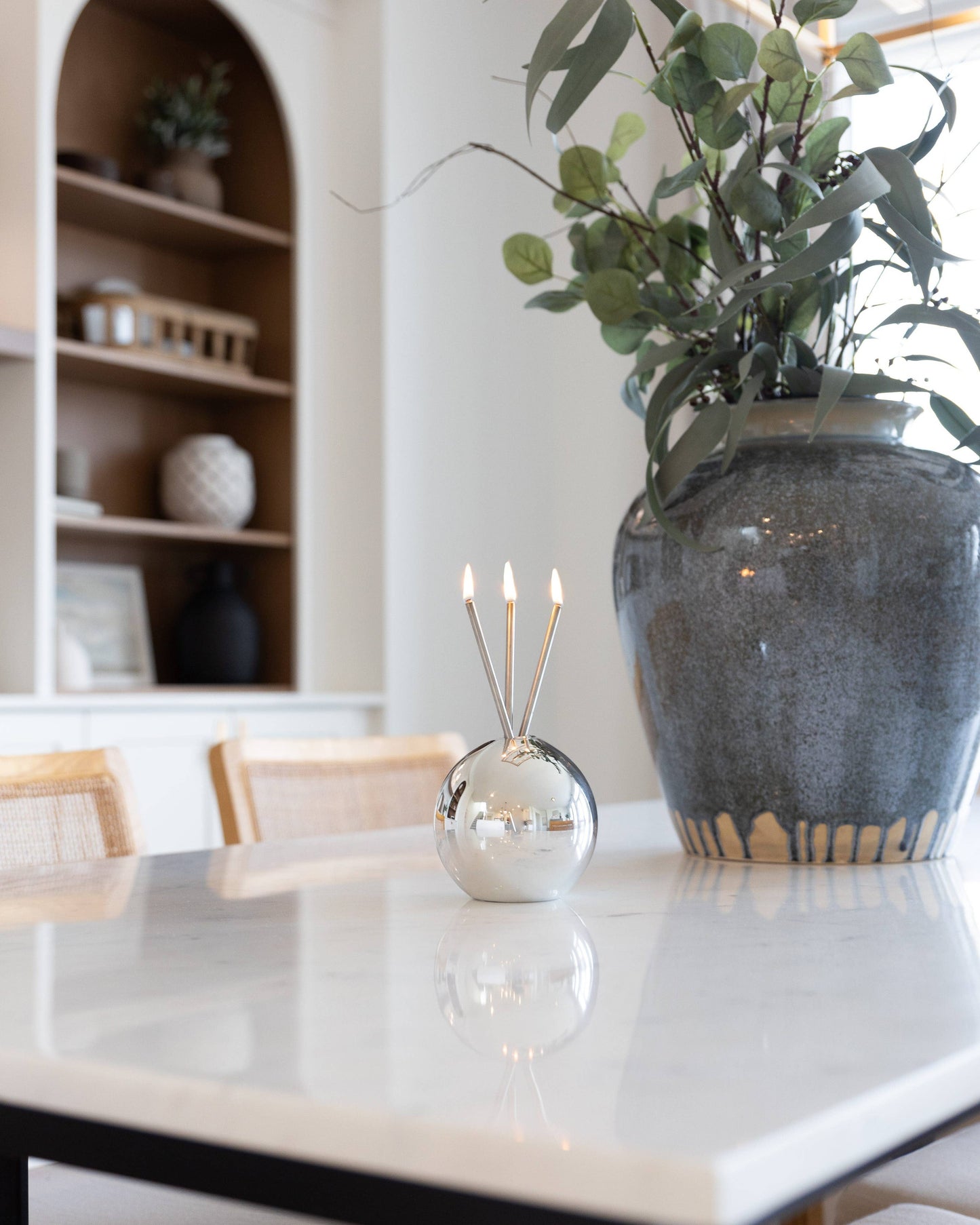 Everlasting Candle Co. Neva Vase - Silver Metallic