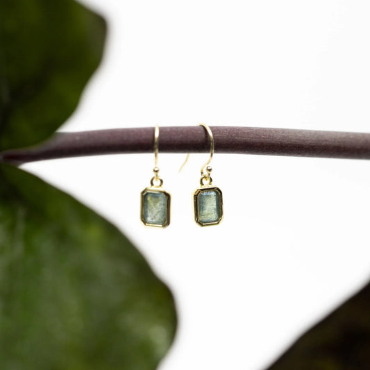 Lisa Fletcher - Ophelia Gold Plate Dangle Earring - Labradorite