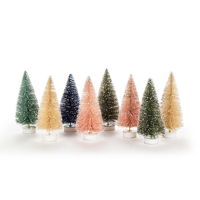 Pastel Bottle Brush Trees. Set of 8