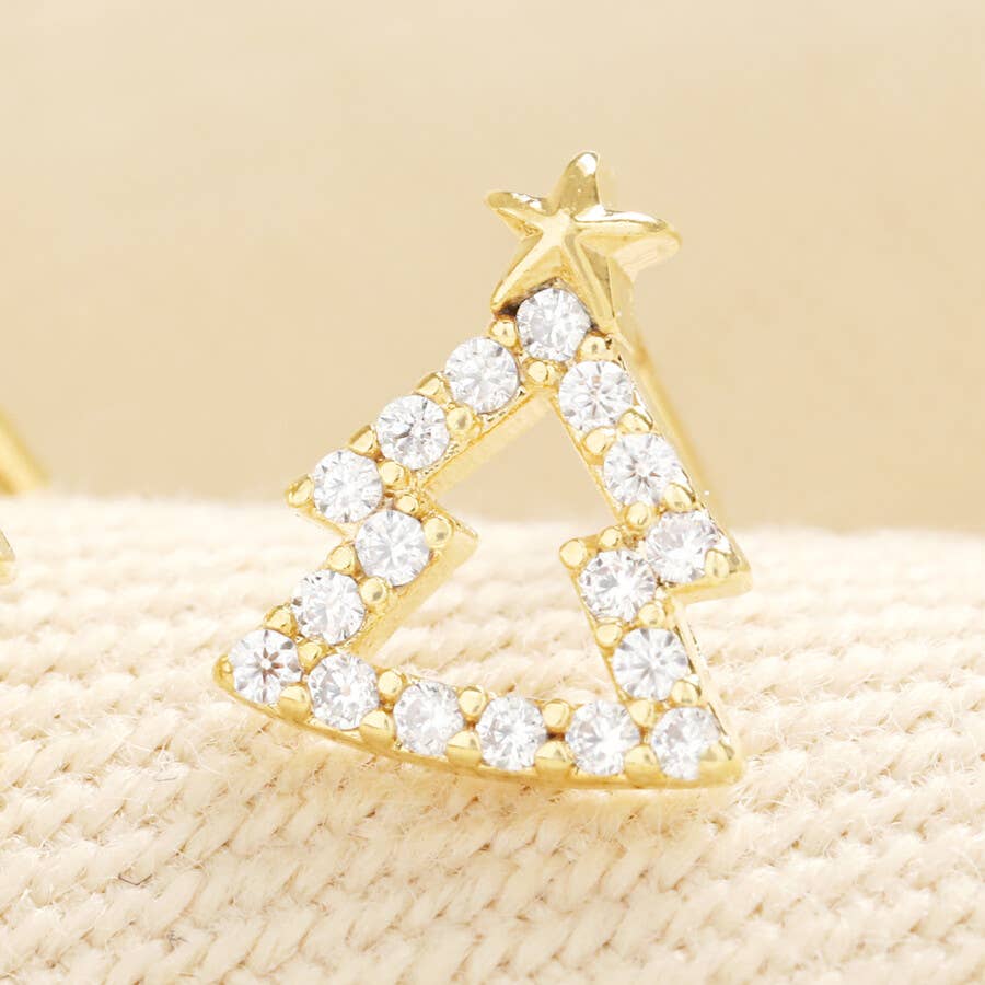 Earrings - Crystal Christmas Tree Stud