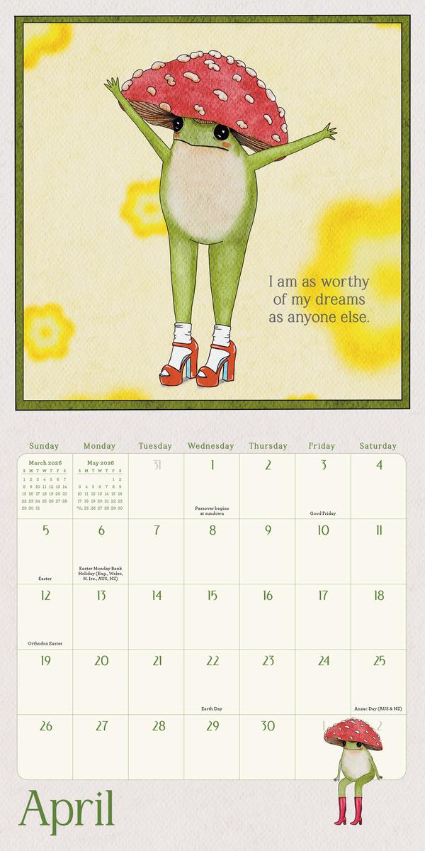 The Little Frog's Guide to Self-Care Mini Wall Calendar 2026