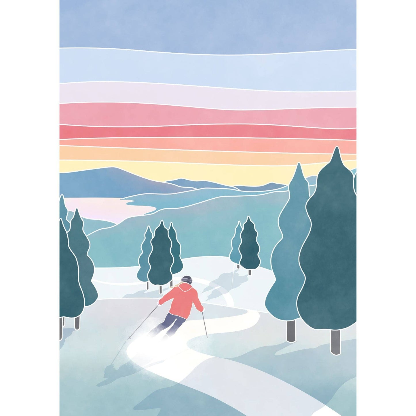 Villager Puzzles - Sunset Ski | 500-Piece Puzzle | Designed in Quebec Canada
