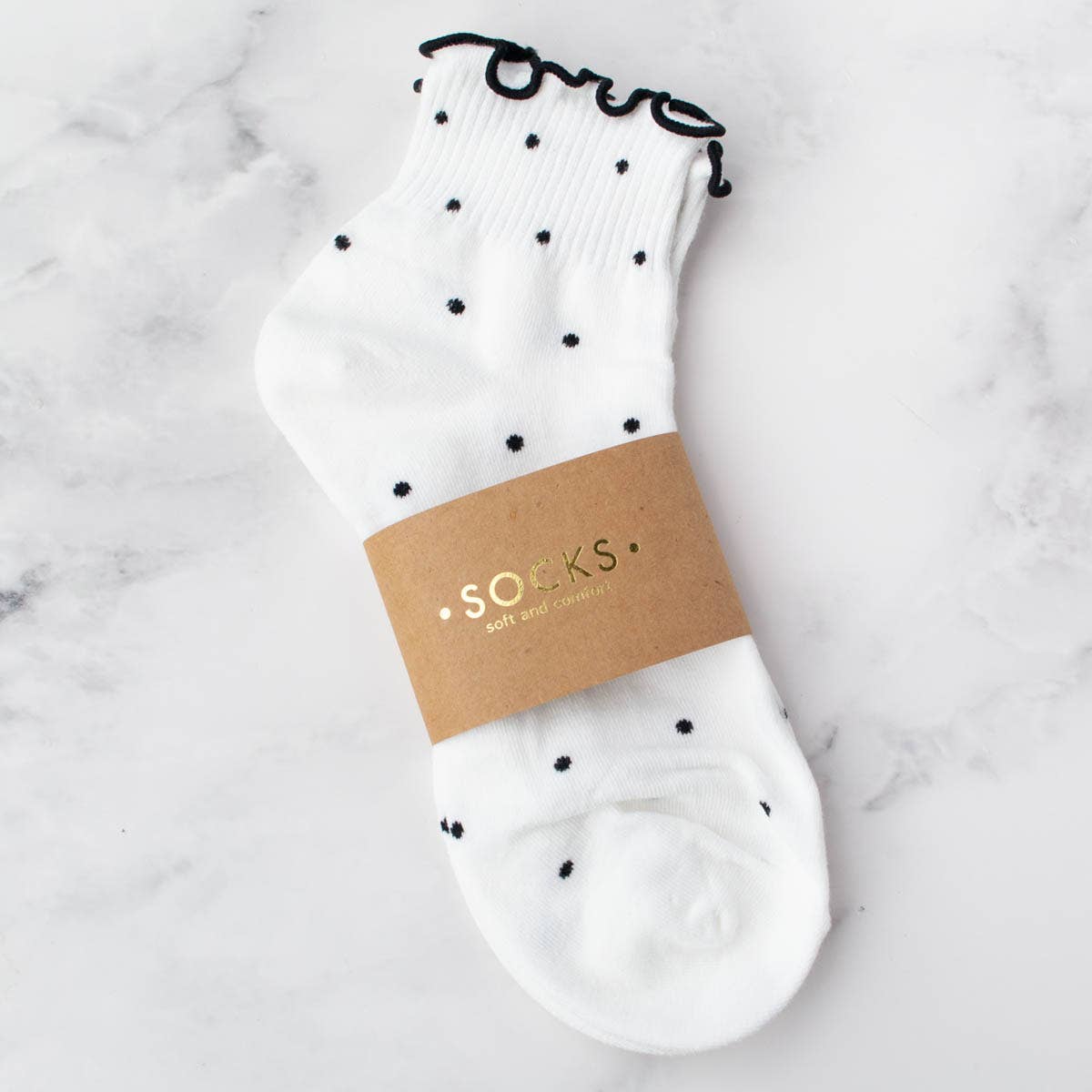 Cute Ruffled Ankle Socks: Black