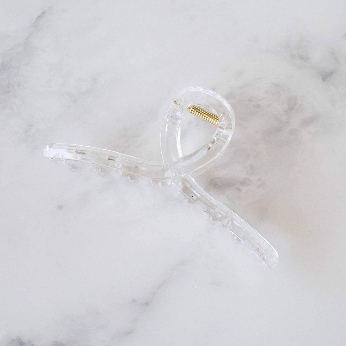 5 Inch Glossy French Twist Hair Clip: Clear Brown