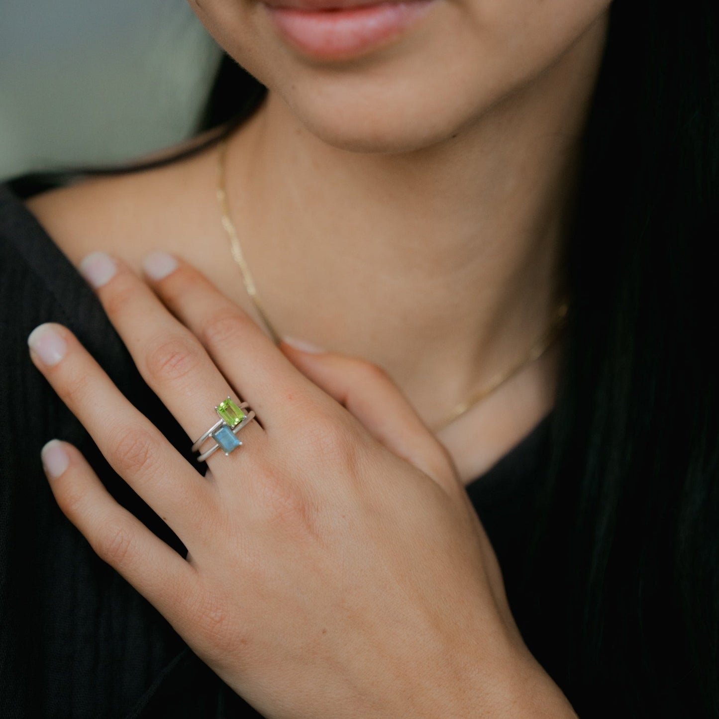 Lisa Fletcher - Ophelia Sterling Silver Ring - Peridot