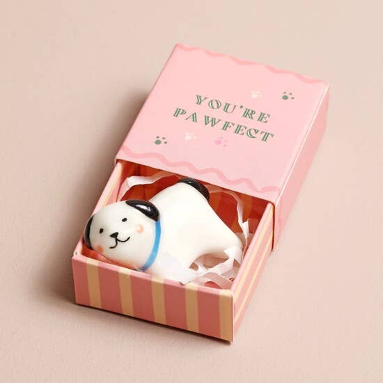 Tiny Matchbox Ceramic Tokens: Croissant