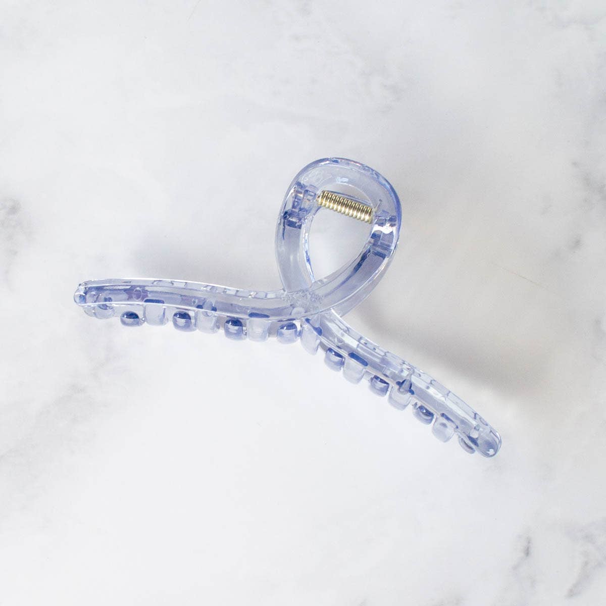 5 Inch Glossy French Twist Hair Clip: Clear Brown