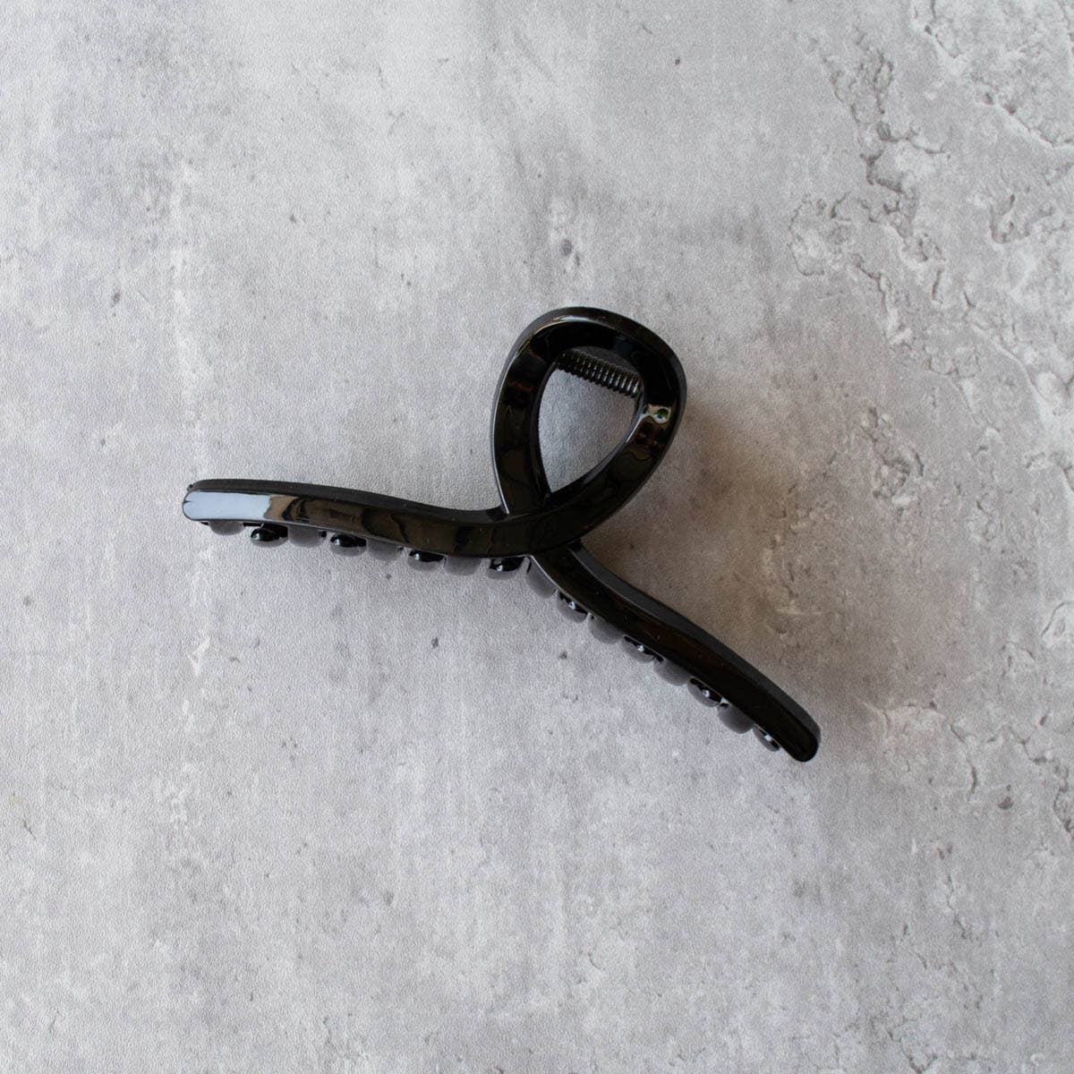 5 Inch Glossy French Twist Hair Clip: Clear Brown