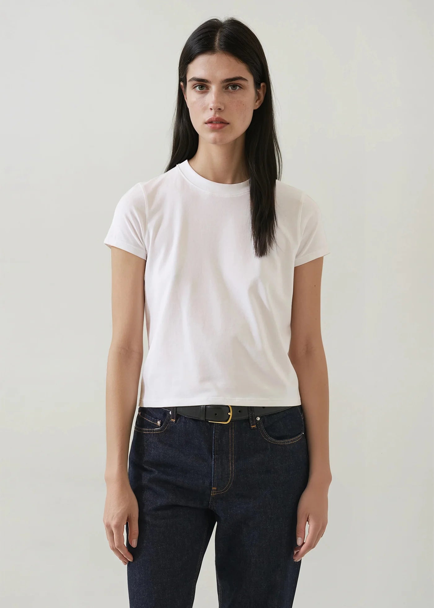 Assaraf Pima Classic Hi Neck Baby Tee