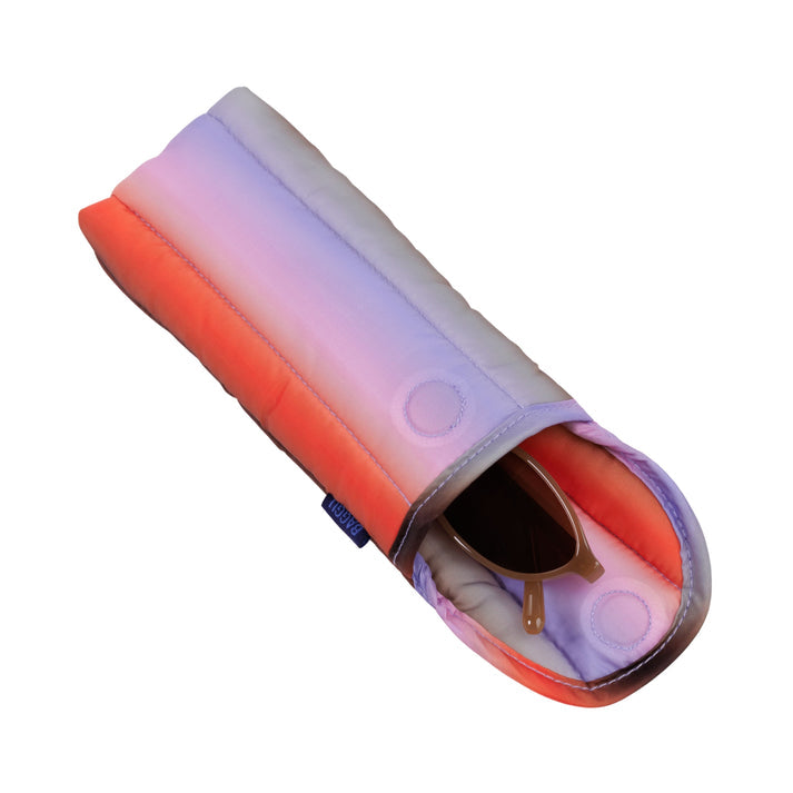 Puffy Glasses Sleeve - Gradient Stripe - Poppy & Lilac