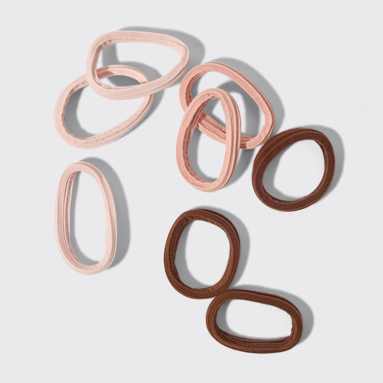 Seamless Hair Elastics 8pc Set- Rosewood
