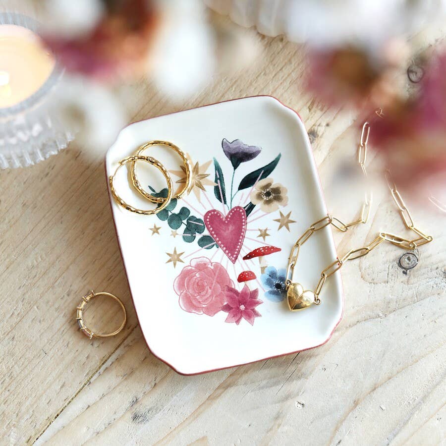Trinket Dish - Floral Heart