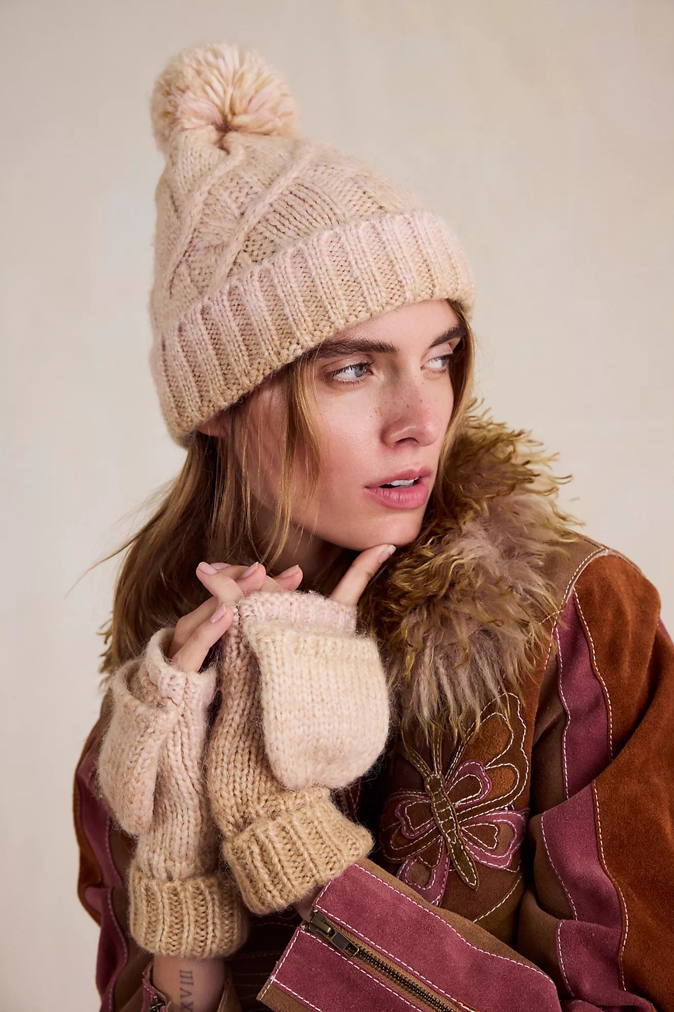Free People Hat & Glove set