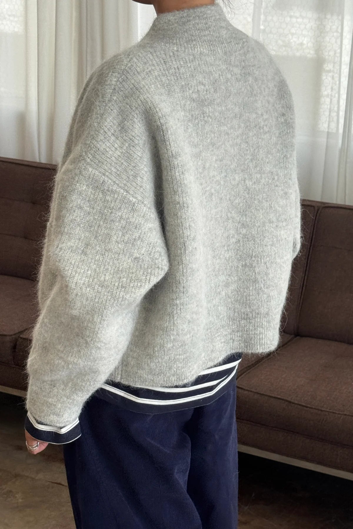 Le Bon Alpaca zip front knit