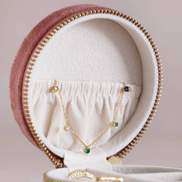 Jewellery Case - Rose Pink Velvet
