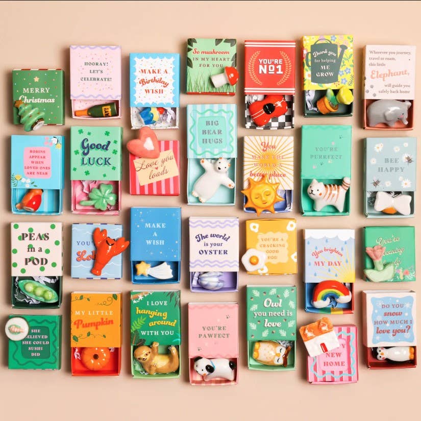 Tiny Matchbox Ceramic Tokens: Peas