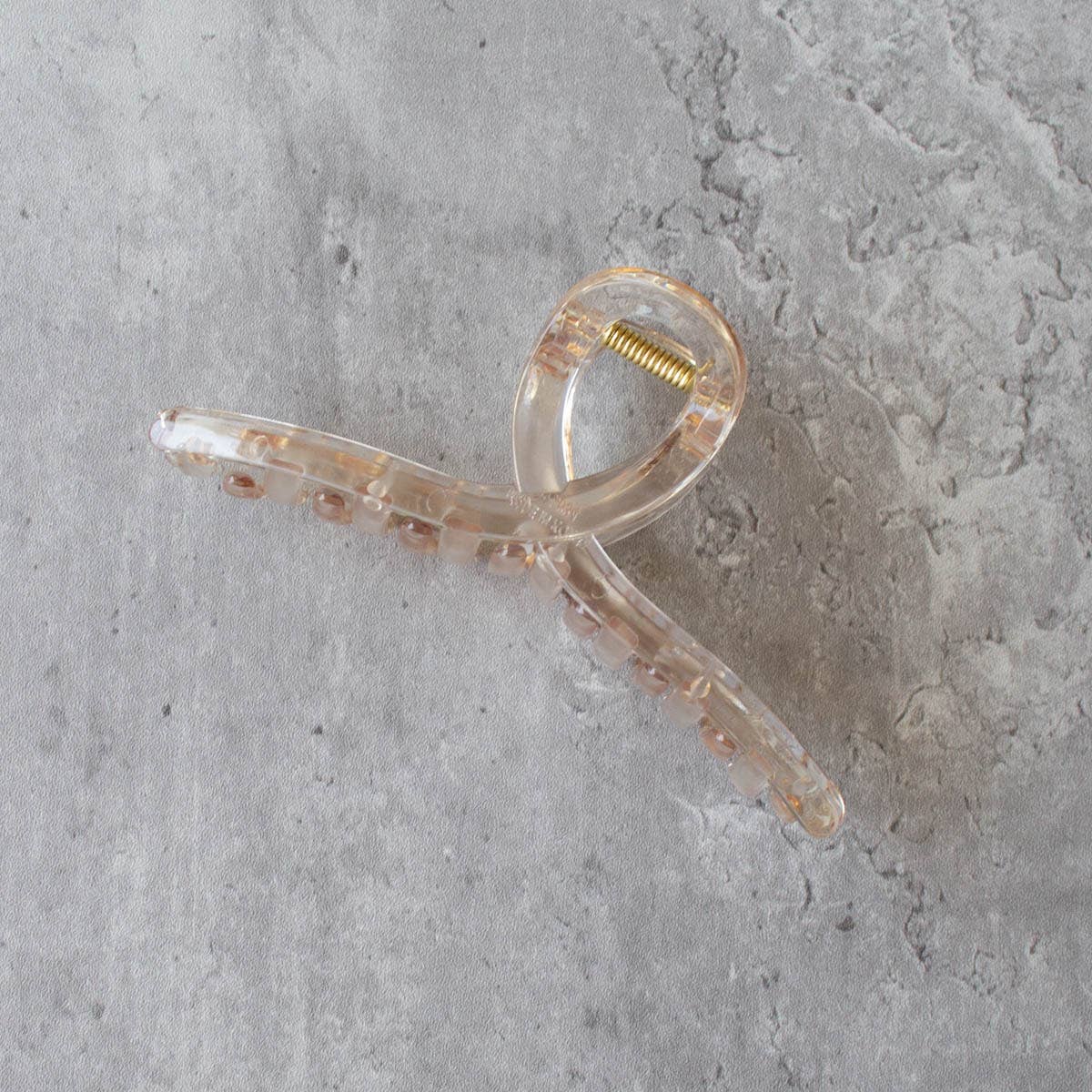 5 Inch Glossy French Twist Hair Clip: Clear Brown