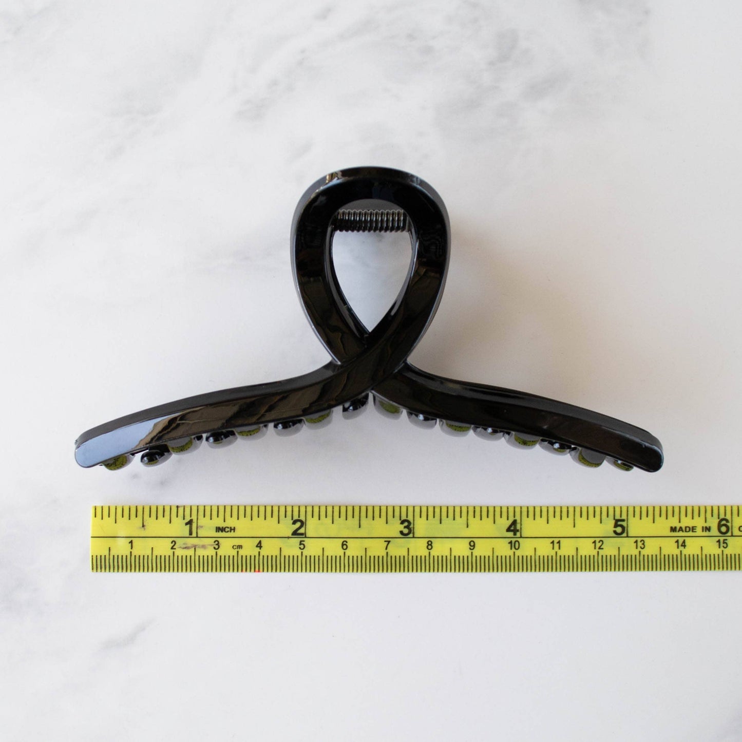 5 Inch Glossy French Twist Hair Clip: Clear Brown