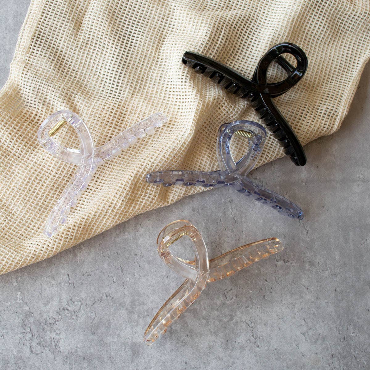 5 Inch Glossy French Twist Hair Clip: Clear Brown