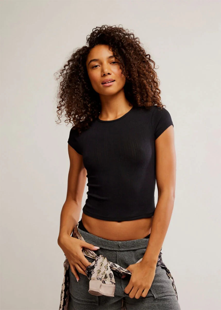Free People Wait A Minute Baby tee