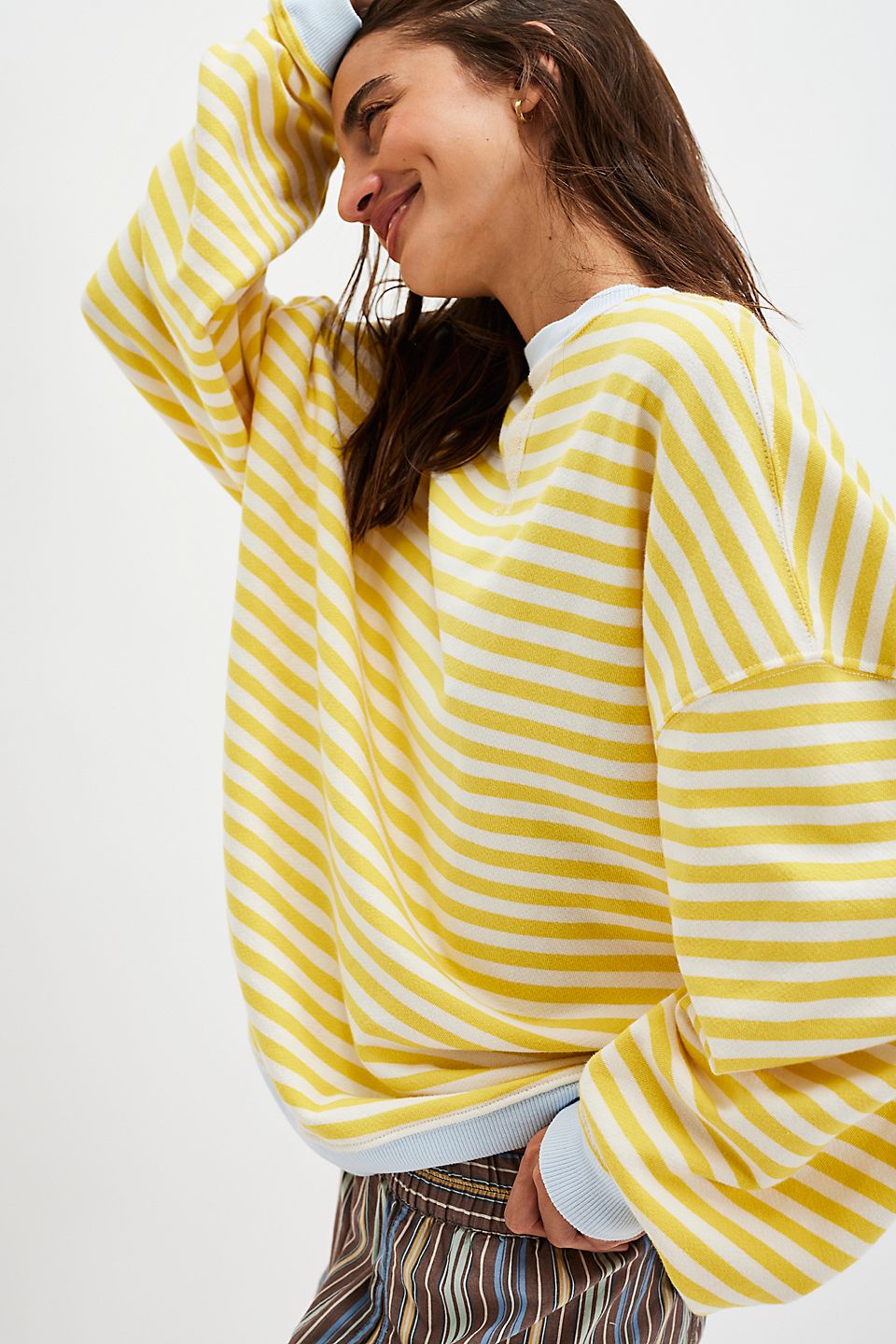 Classic Striped Oversized Crewneck - Dandelion Combo