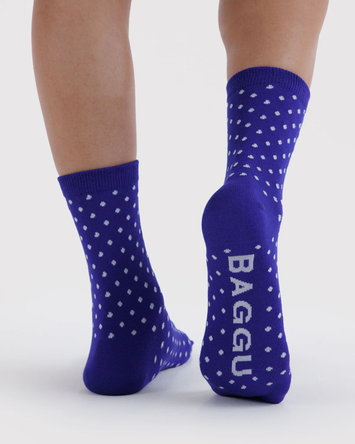 Crew Socks - Blue/White Polka Dot