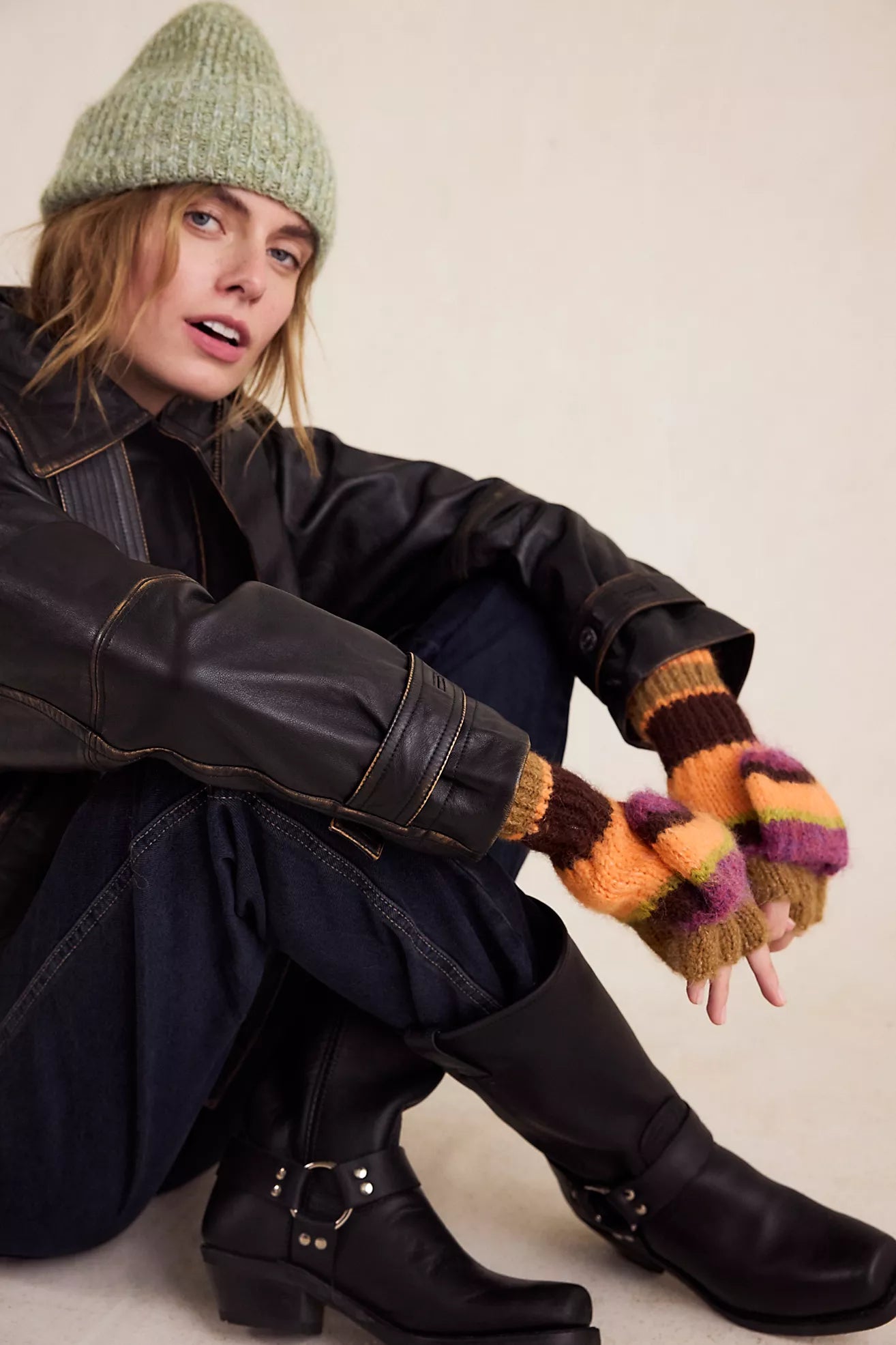 Free People Stripe Gloves