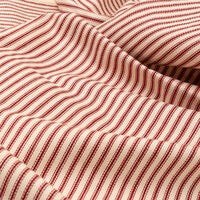 Red Ticking Ruffle Tablecloth - 110"L