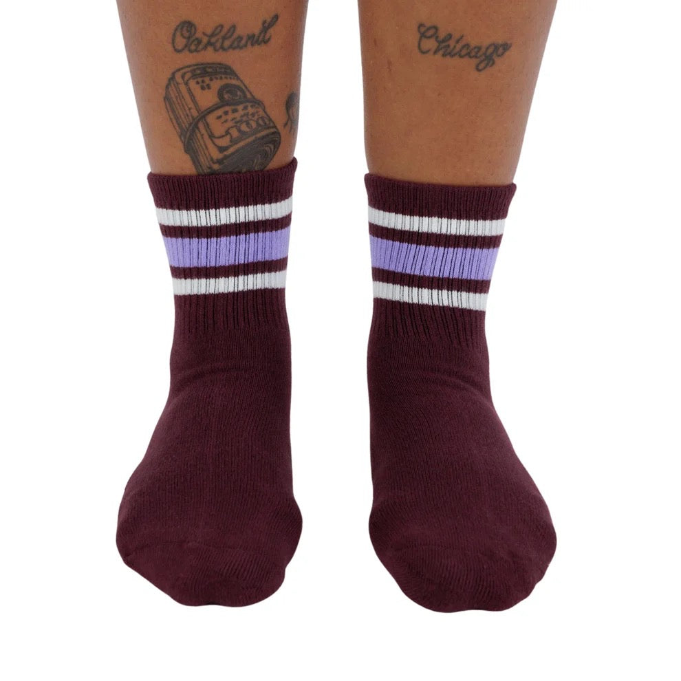 Ribbed Sock - Mahogany Stripe Mahogany Stripe