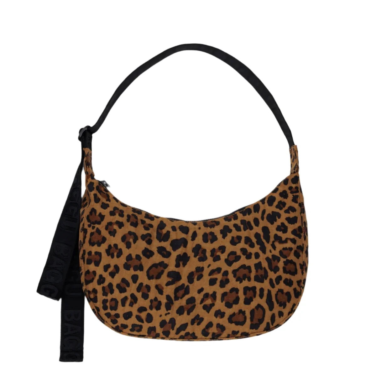 Medium Nylon Crescent Bag - Leopard