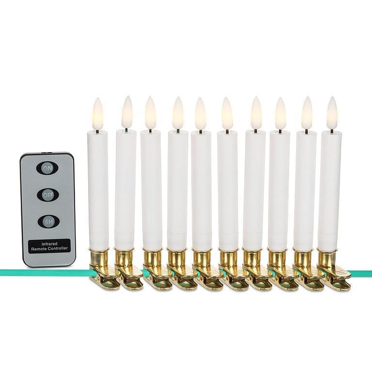 LED Tree Candles with Remote. Set of 10