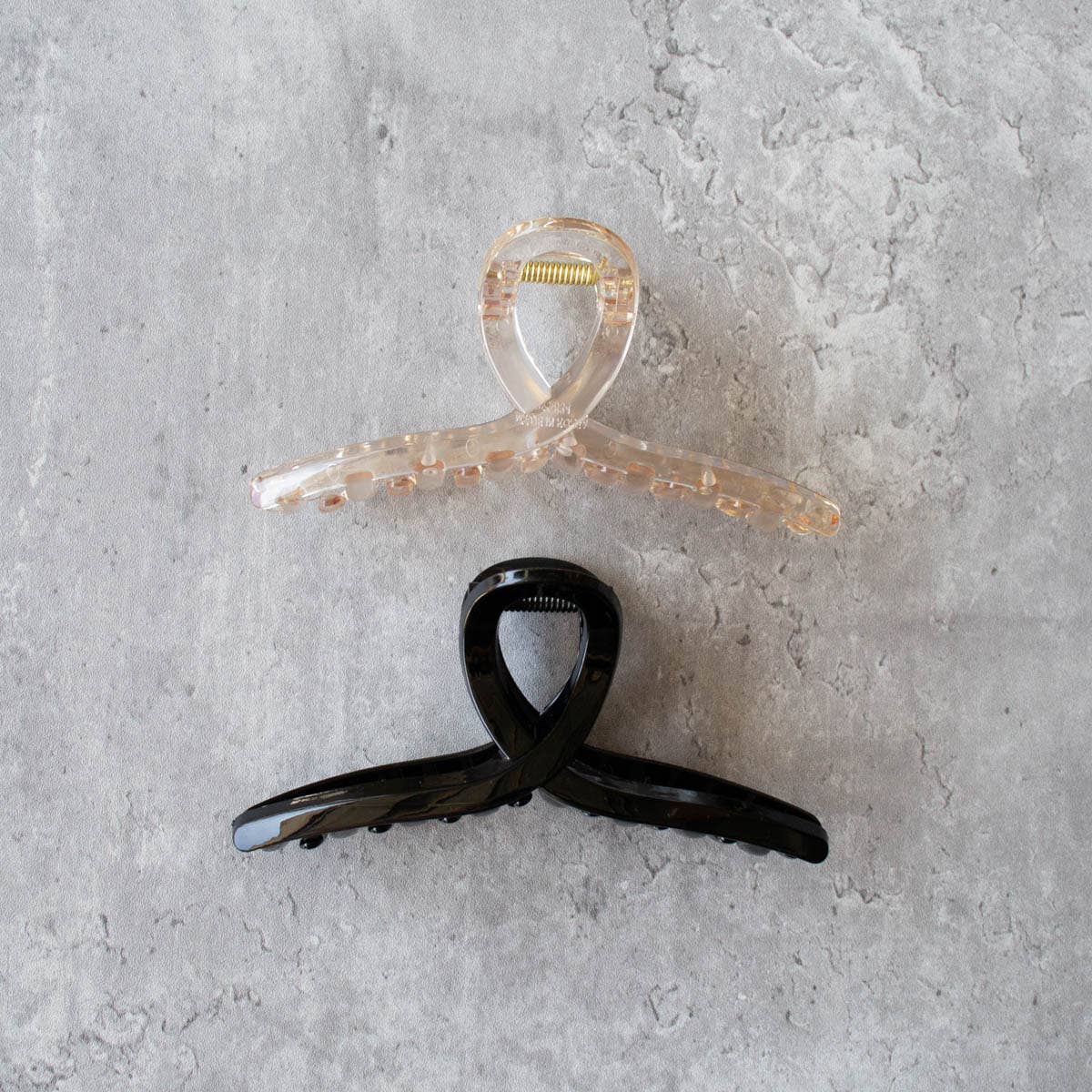 5 Inch Glossy French Twist Hair Clip: Clear Brown