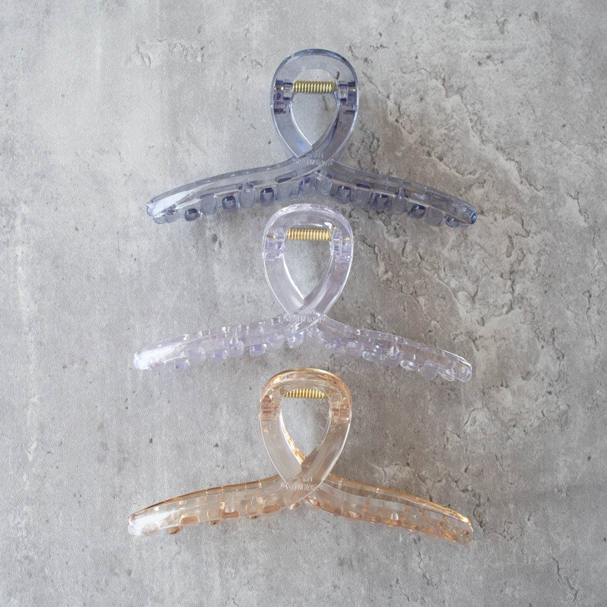 5 Inch Glossy French Twist Hair Clip: Clear Brown