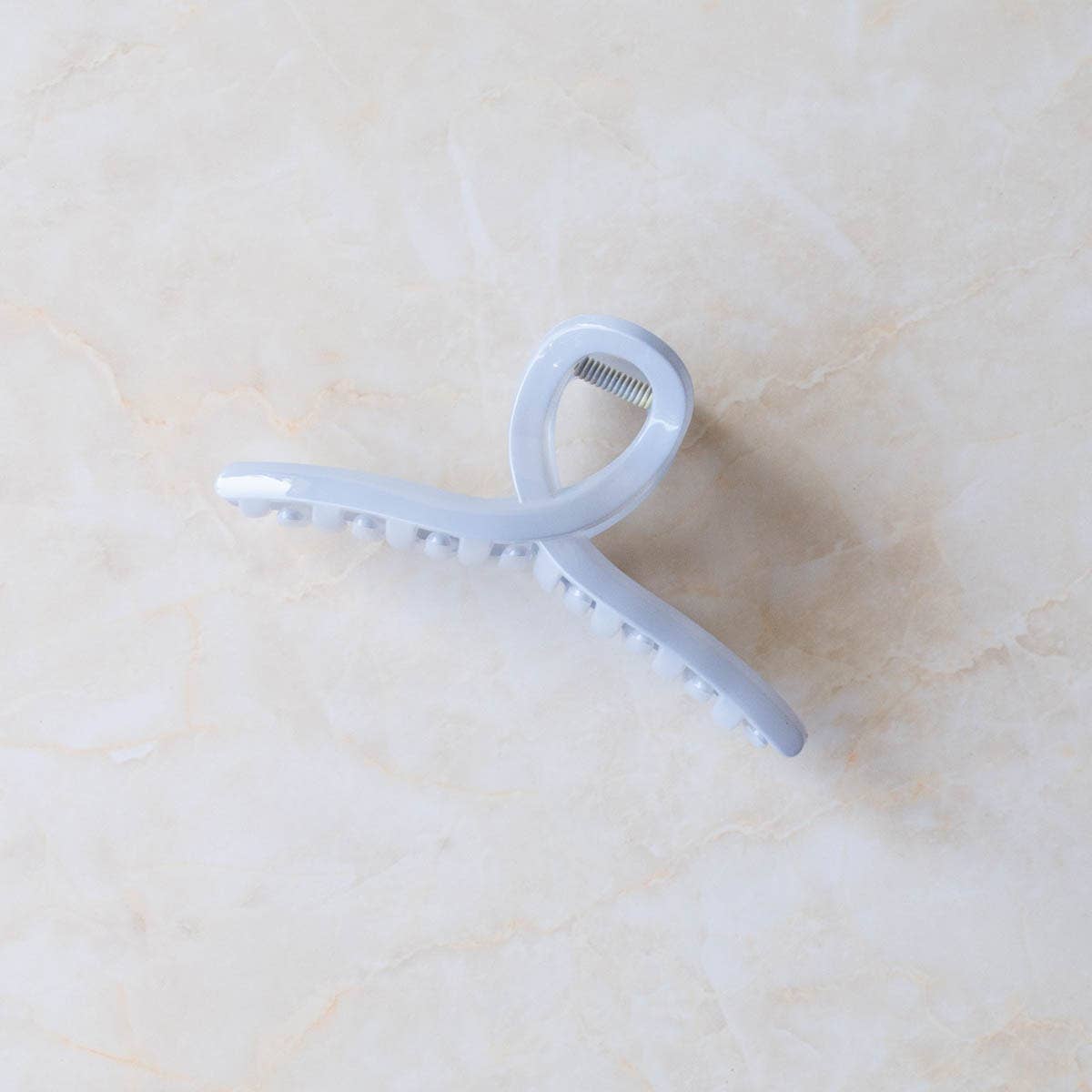 5 Inch Glossy French Twist Hair Clip: Clear Brown