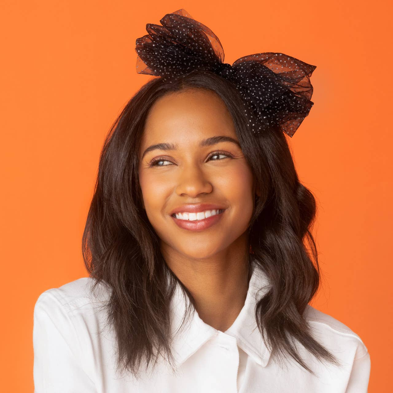 Glitter Tulle Headband - Black