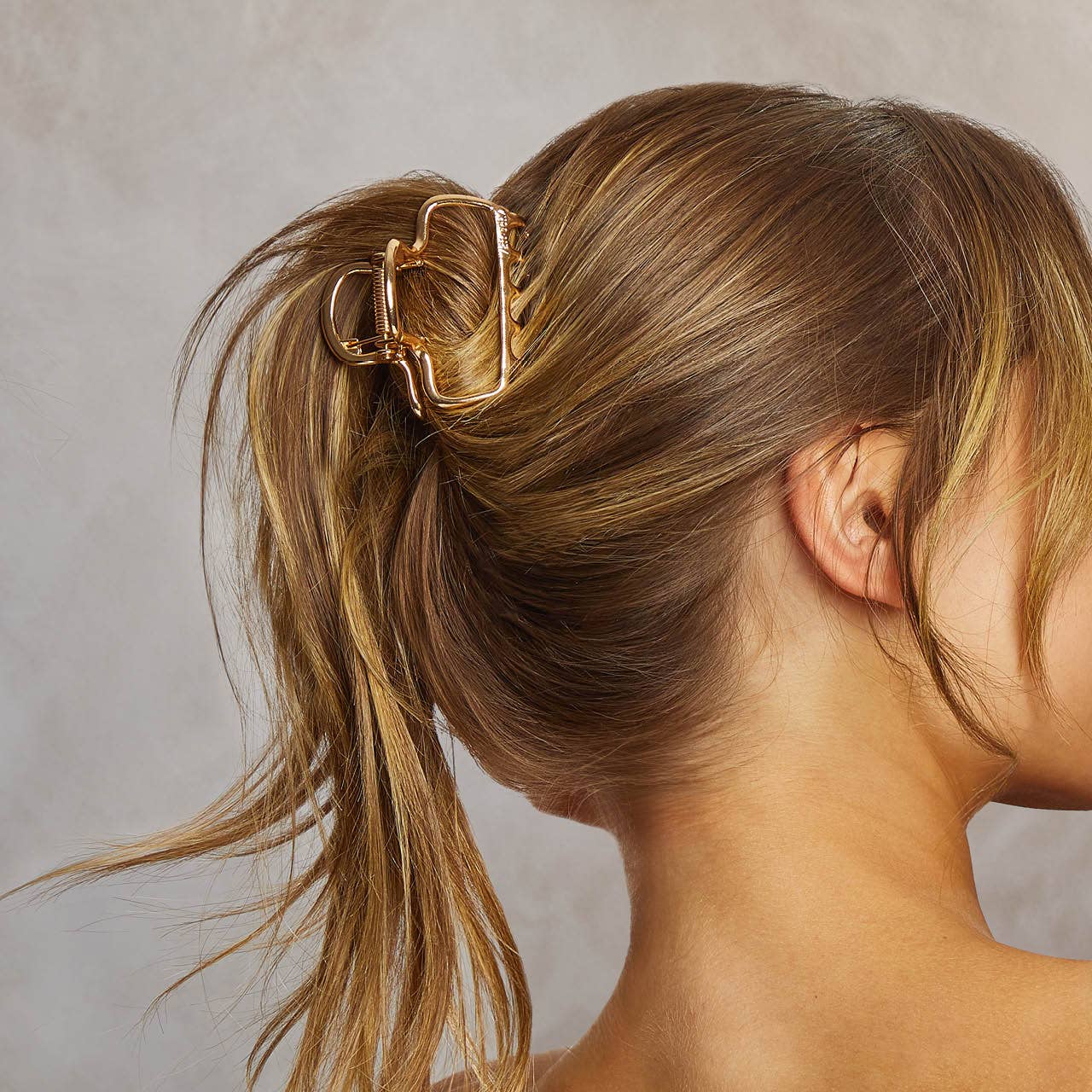 Puffy Claw Clip - Gold