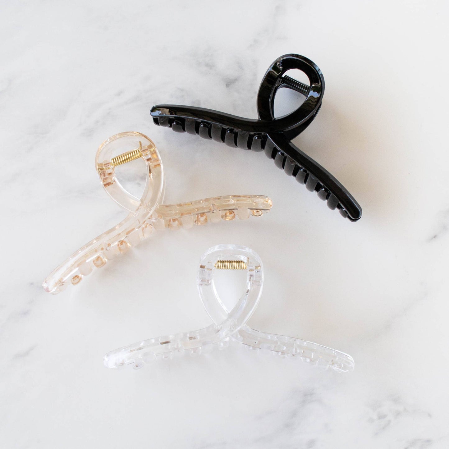 5 Inch Glossy French Twist Hair Clip: Clear Brown