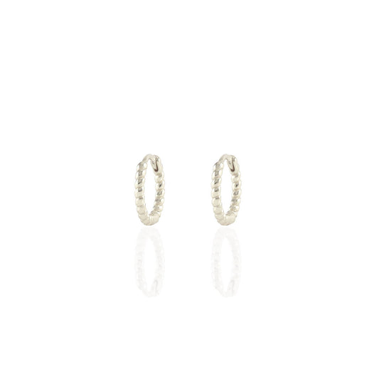 Earrings - Twisted Hinged Huggie Hoop - Sterling Silver