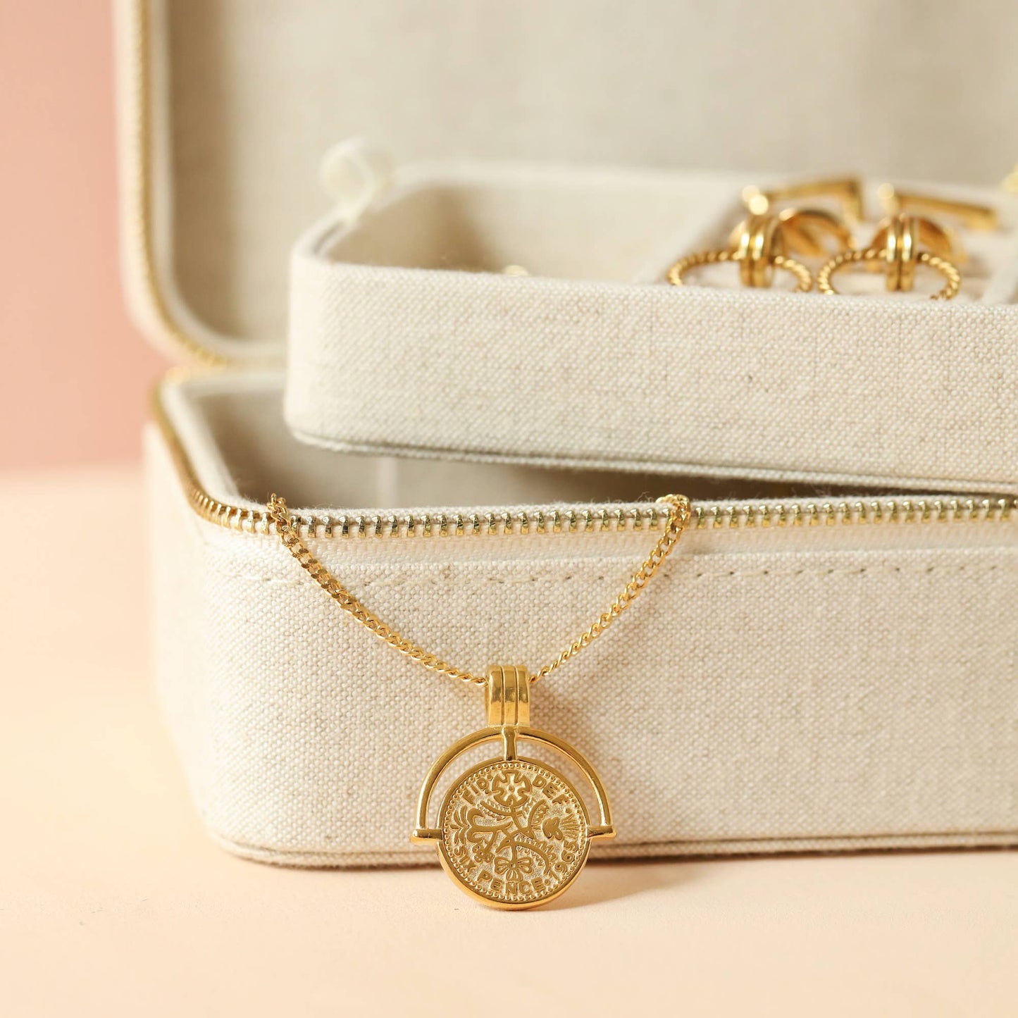 Jewellery Case - Natural Linen